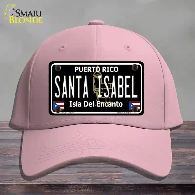 Santa Isabel Puerto Rico Black Novelty License Plate Hat Cotton / Pink