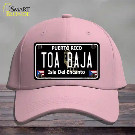 Toa Baja Puerto Rico Black Novelty License Plate Hat Cotton / Pink