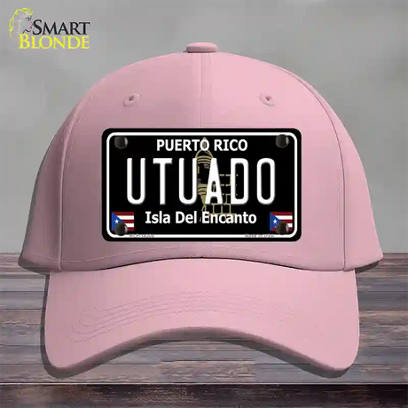 Utuado Puerto Rico Black Novelty License Plate Hat Cotton / Pink