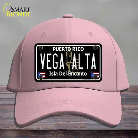 Vega Alta Puerto Rico Black Novelty License Plate Hat Cotton / Pink