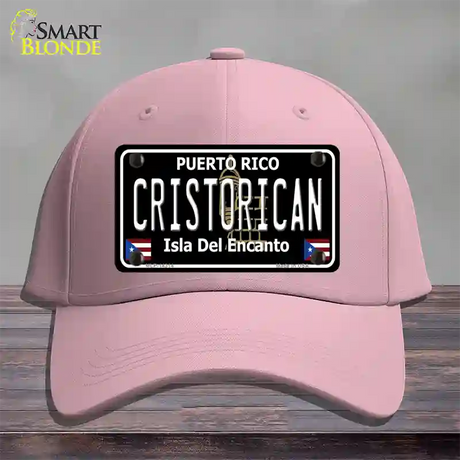 Cristorican Puerto Rico Black Novelty License Plate Hat Cotton / Pink