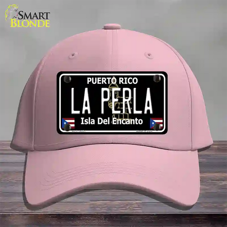 La Perla Puerto Rico Black Novelty License Plate Hat Cotton / Pink