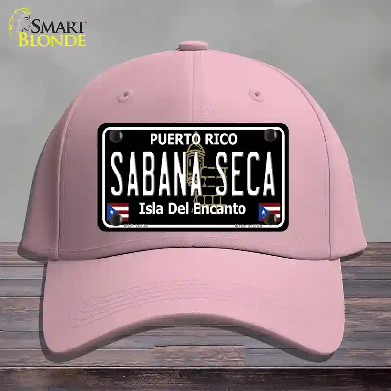 Sabana Seca Puerto Rico Black Novelty License Plate Hat Cotton / Pink