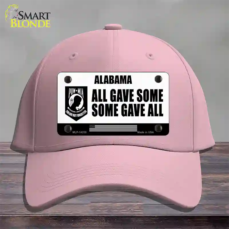 Alabama POW MIA Some Gave All Novelty License Plate Hat Cotton / Pink