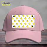 Yellow White Polka Dot Novelty License Plate Hat Cotton / Pink