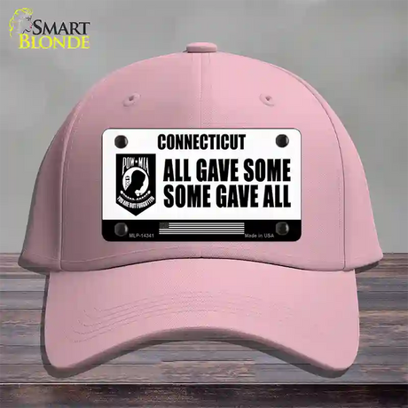 Connecticut POW MIA Some Gave All Novelty License Plate Hat Cotton / Pink