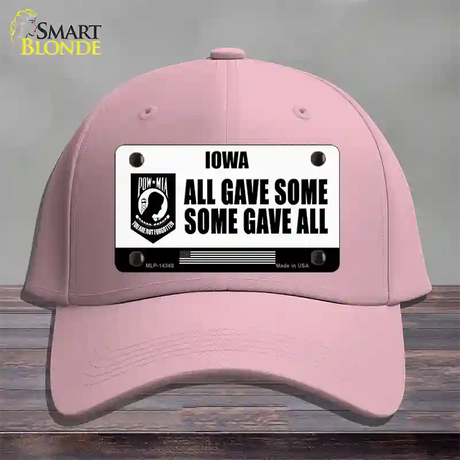 Iowa POW MIA Some Gave All Novelty License Plate Hat Cotton / Pink