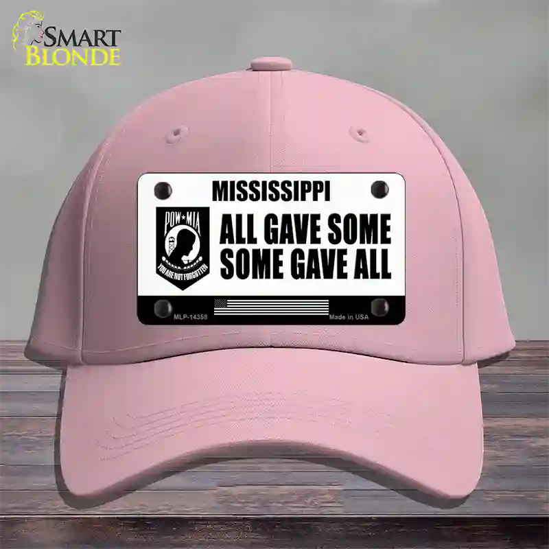 Mississippi POW MIA Some Gave All Novelty License Plate Hat Cotton / Pink