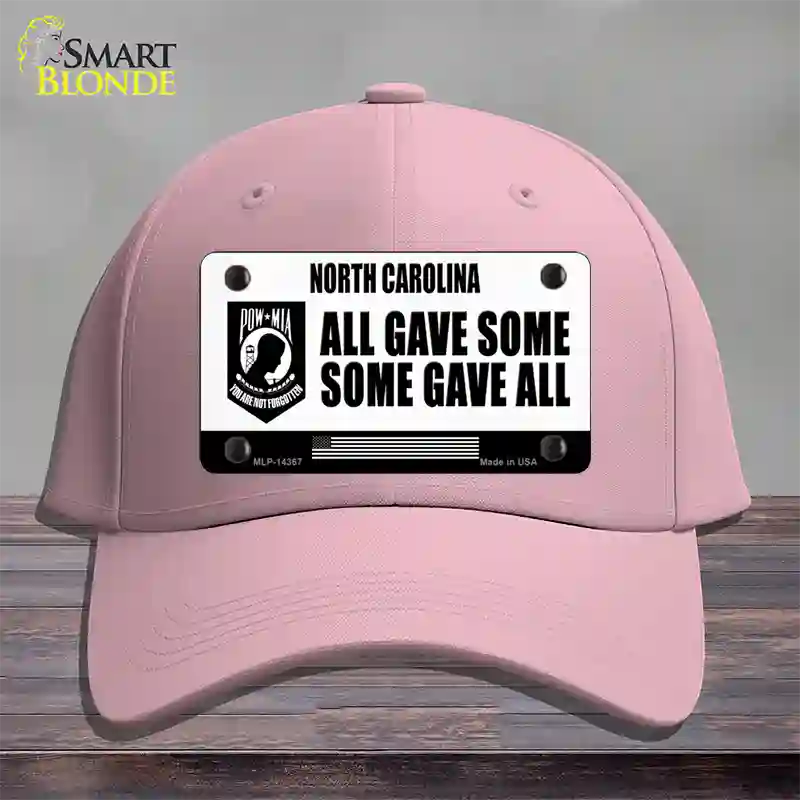 North Carolina POW MIA Some Gave All Novelty License Plate Hat Cotton / Pink