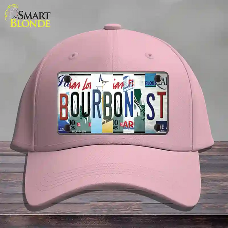 Bourbon St License Plate Art Novelty License Plate Hat Cotton / Pink