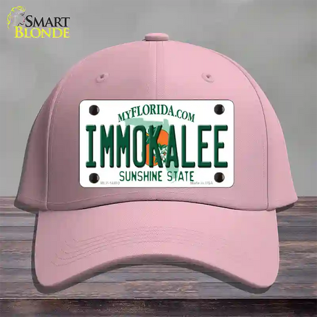 Immokalee Florida Novelty License Plate Hat Cotton / Pink