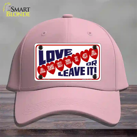 Love America Or Leave It Novelty License Plate Hat Cotton / Pink