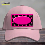 Pink Black Polka Dots Pink Frame And Center Oval Novelty License Plate Hat Cotton / Pink