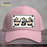 See Hear Speak Monkey Novelty License Plate Hat Cotton / Pink