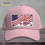 I Love America Flag Novelty License Plate Hat Cotton / Pink