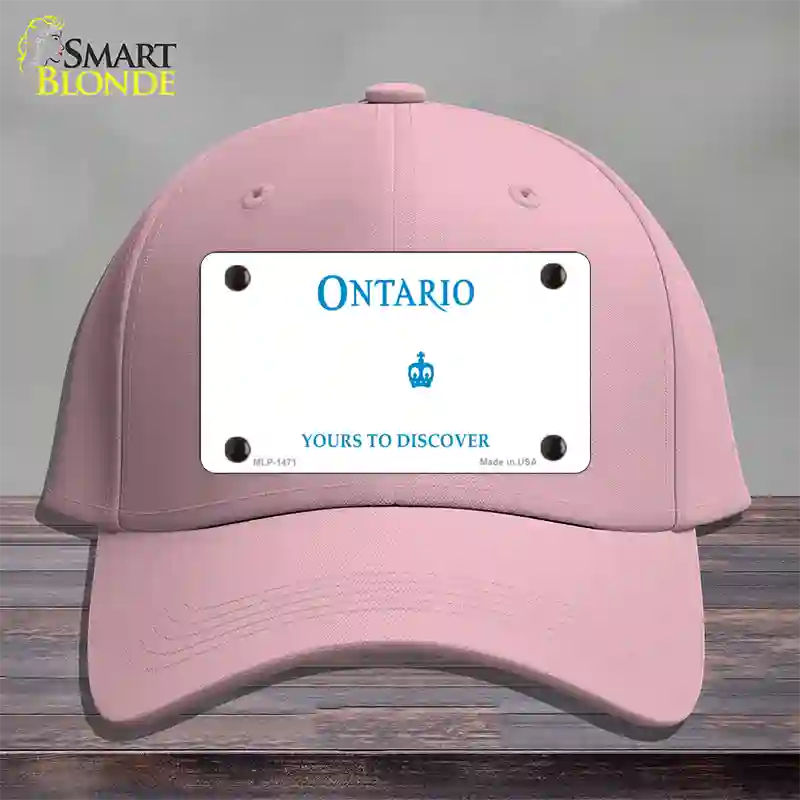 Ontario Canada Novelty License Plate Hat Cotton / Pink