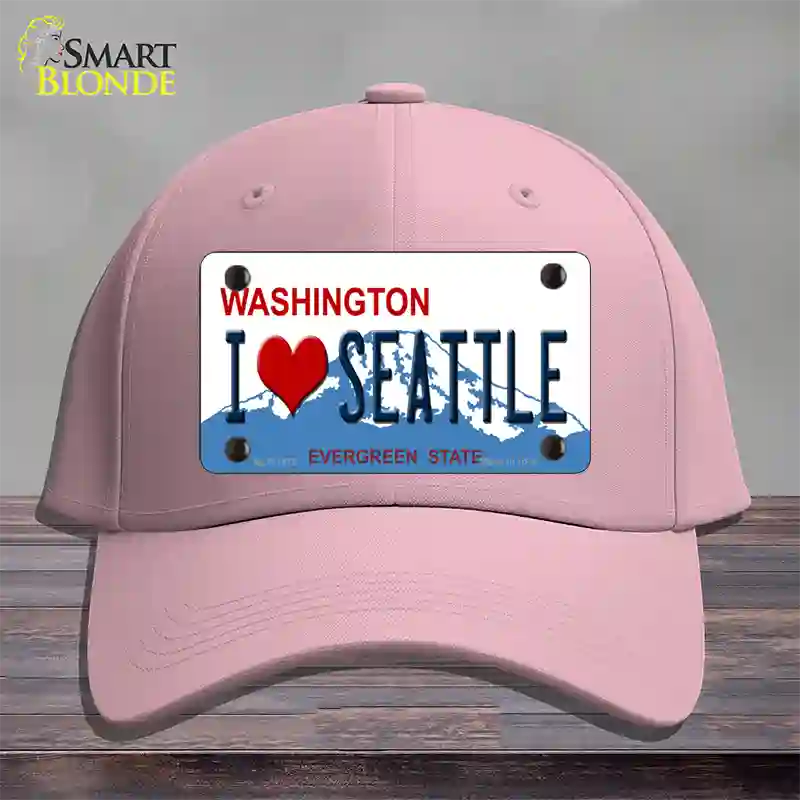 I Love Seattle Washington Novelty License Plate Hat Cotton / Pink