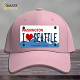 I Love Seattle Washington Novelty License Plate Hat Cotton / Pink