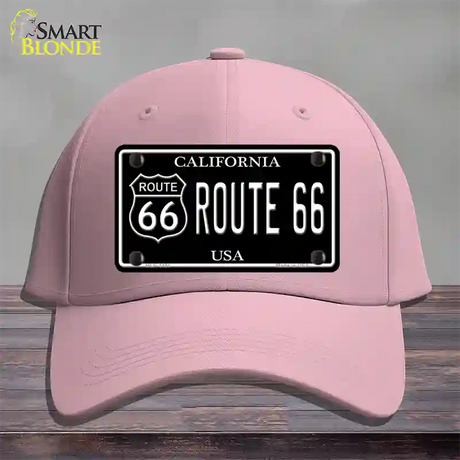 Route 66 California Black Novelty License Plate Hat Cotton / Pink