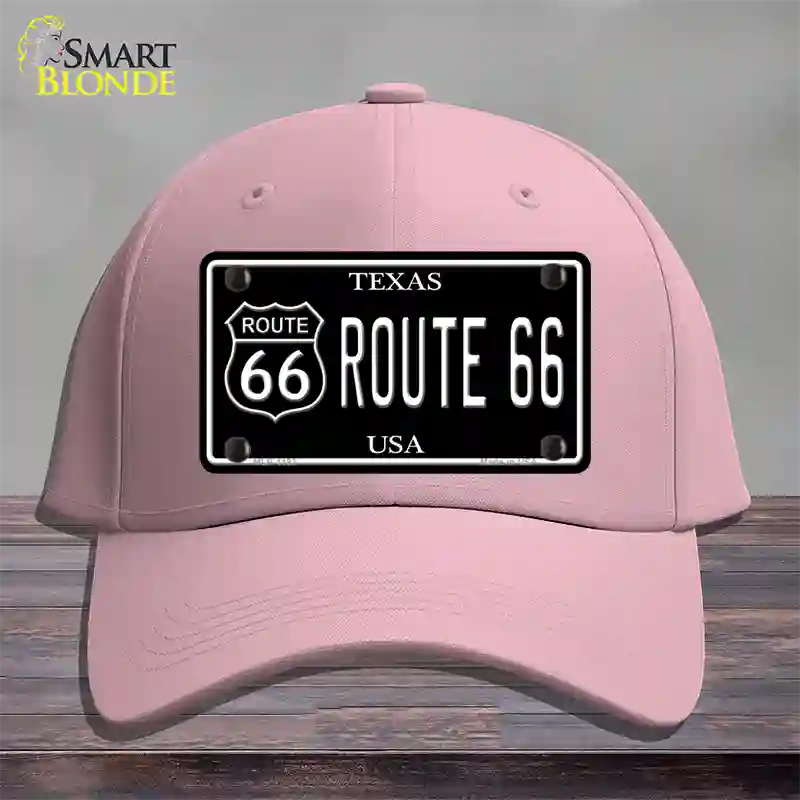 Route 66 Texas Black Novelty License Plate Hat Cotton / Pink