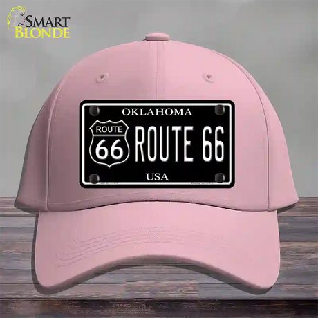 Route 66 Oklahoma Black Novelty License Plate Hat Cotton / Pink