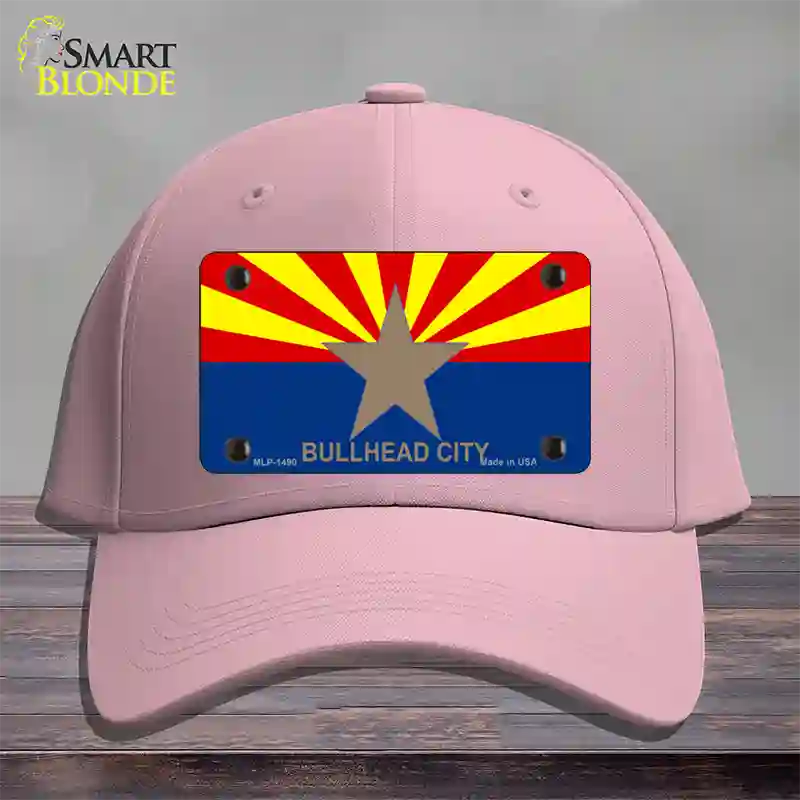 Bullhead City Arizona Flag Novelty License Plate Hat Cotton / Pink