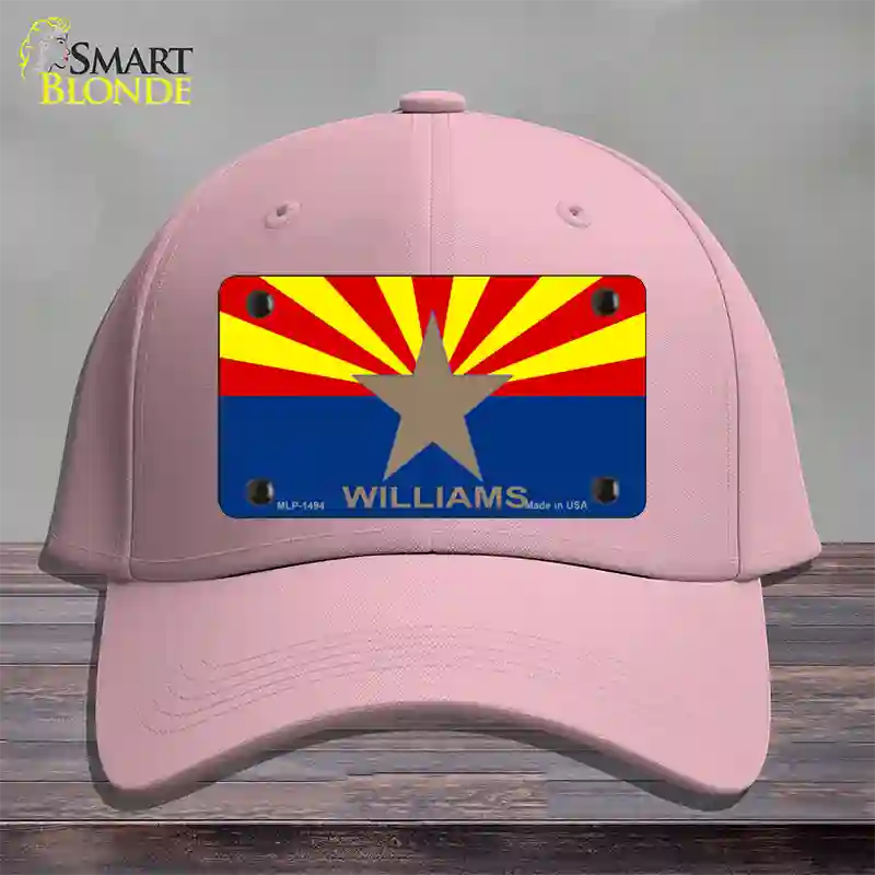 Williams Arizona Flag Novelty License Plate Hat Cotton / Pink