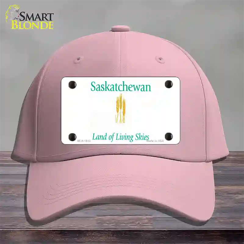 Saskatchewan Novelty License Plate Hat Cotton / Pink