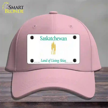 Saskatchewan Novelty License Plate Hat Cotton / Pink