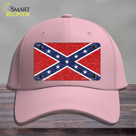 Distressed Confederate Flag Novelty License Plate Hat Cotton / Pink