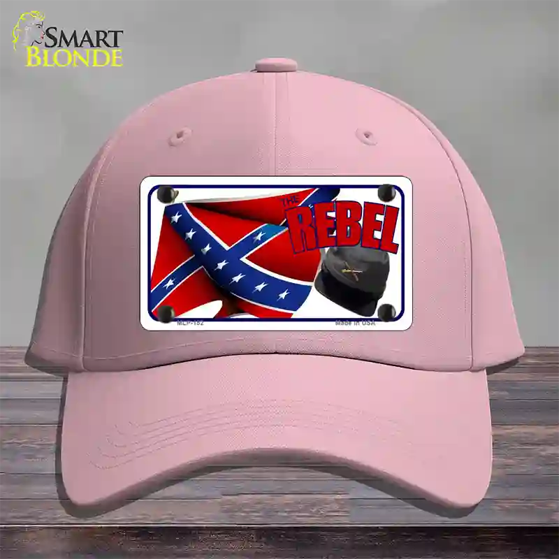 Rebel Cap And Flag Novelty License Plate Hat Cotton / Pink