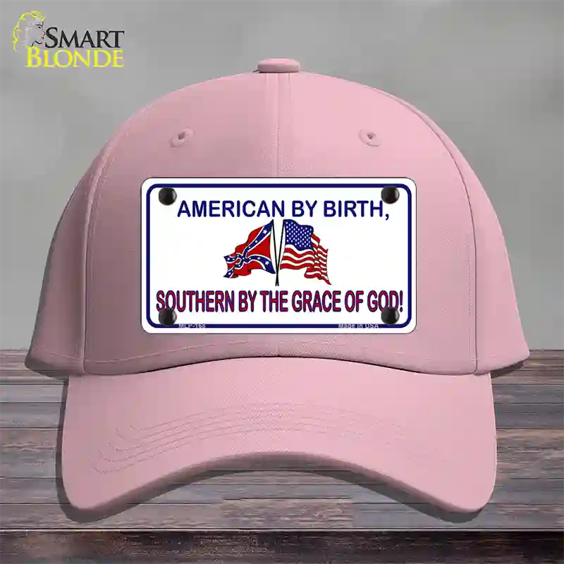 American By Birth Southern By Grace Novelty License Plate Hat Cotton / Pink