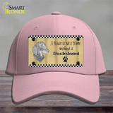 Pencil Sketch Dachshund Novelty License Plate Hat Cotton / Pink