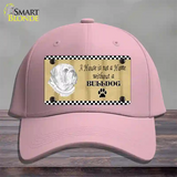 Pencil Sketch Bulldog Novelty License Plate Hat Cotton / Pink