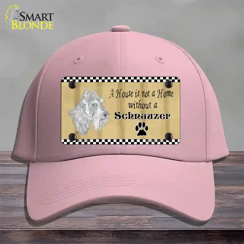 Pencil Sketch Schnauzer Novelty License Plate Hat Cotton / Pink