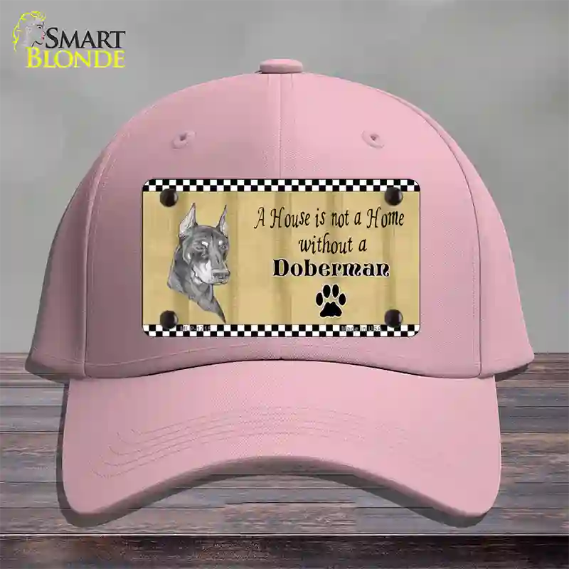 Pencil Sketch Doberman Metal Dog Novelty License Plate Hat Cotton / Pink