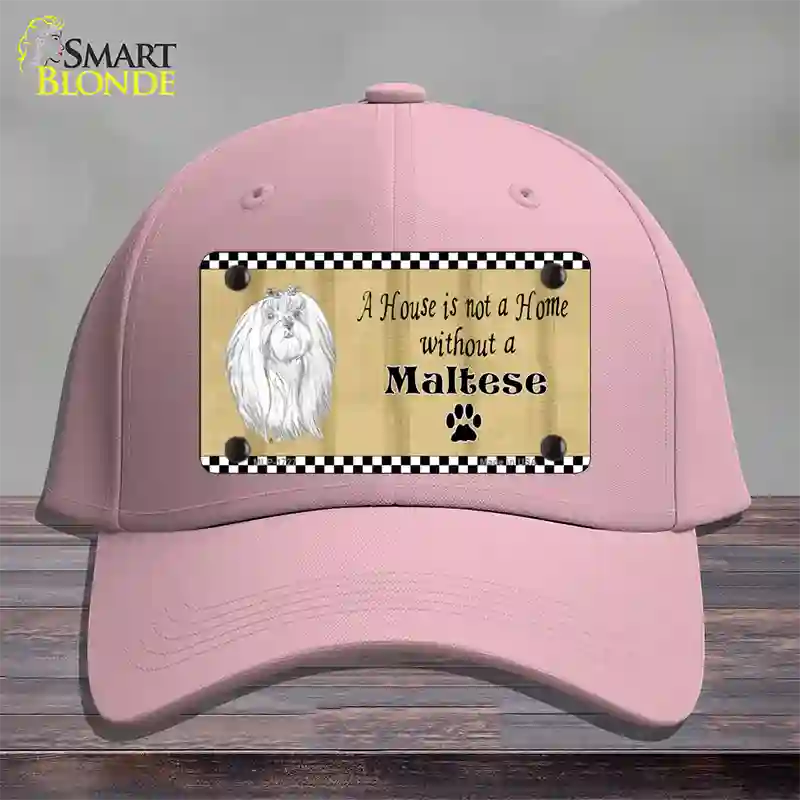 Pencil Sketch Maltese Novelty License Plate Hat Cotton / Pink