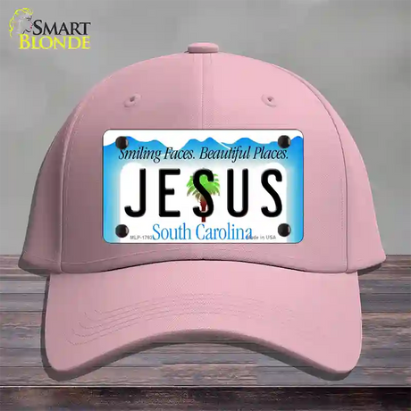 Jesus South Carolina Blue Novelty License Plate Hat Cotton / Pink