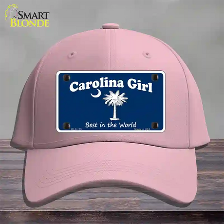 Carolina Girl Blue Novelty License Plate Hat Cotton / Pink