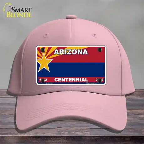 Arizona Centennial Novelty License Plate Hat Pink Cotton