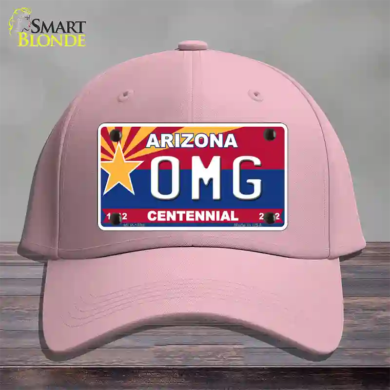 Arizona Centennial OMG Novelty License Plate Hat Cotton / Pink