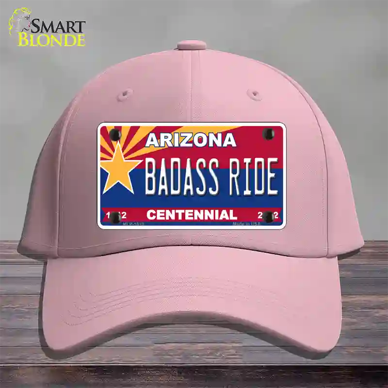 Arizona Centennial Badass Ride Novelty License Plate Hat Cotton / Pink