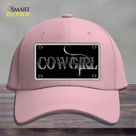 Cowgirl Black Novelty License Plate Hat Cotton / Pink