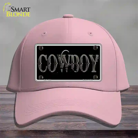 Cowboy Black Novelty License Plate Hat Cotton / Pink