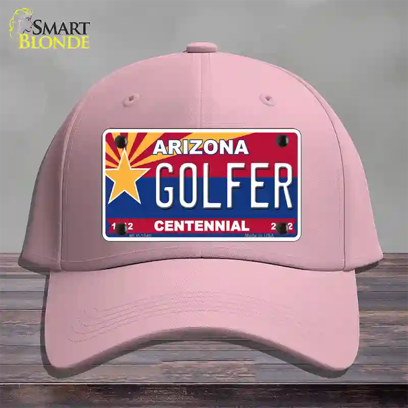 Arizona Centennial Golfer Novelty License Plate Hat Cotton / Pink