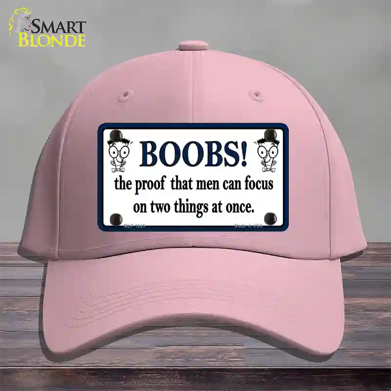 Boobs Proof Novelty License Plate Hat Cotton / Pink