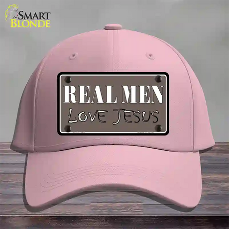 Real Men Love Jesus Novelty License Plate Hat Cotton / Pink