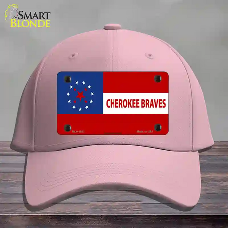 Cherokee Braves Flag Novelty License Plate Hat Cotton / Pink