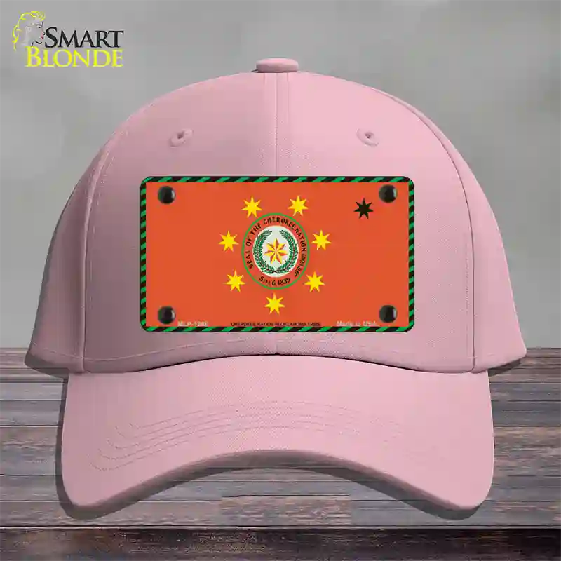 Cherokee Nation Flag Novelty License Plate Hat Cotton / Pink