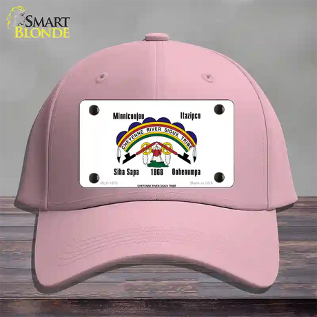 Cheyenne River Sioux Flag Novelty License Plate Hat Cotton / Pink